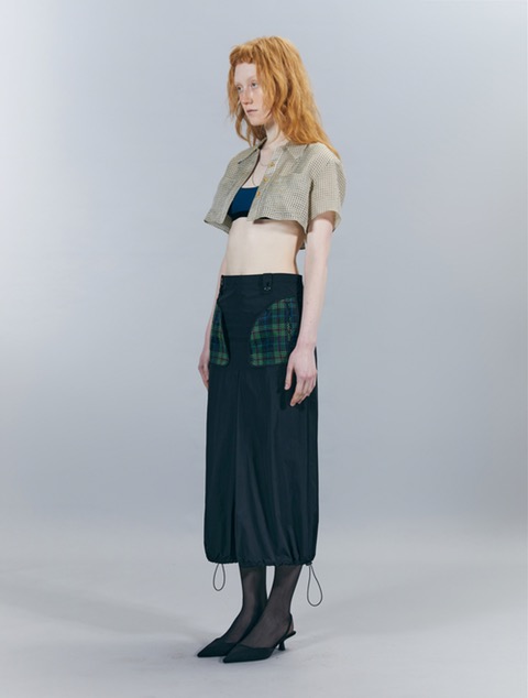 Tartan Big Pocket Midi Skirt