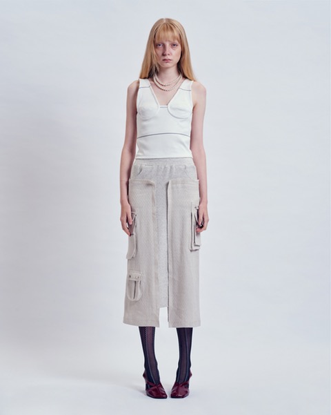 Light-grey Multi Pocket Layered Skirt